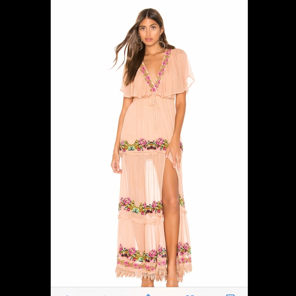 Tularosa Embroidered Dress in Nude In XS&M